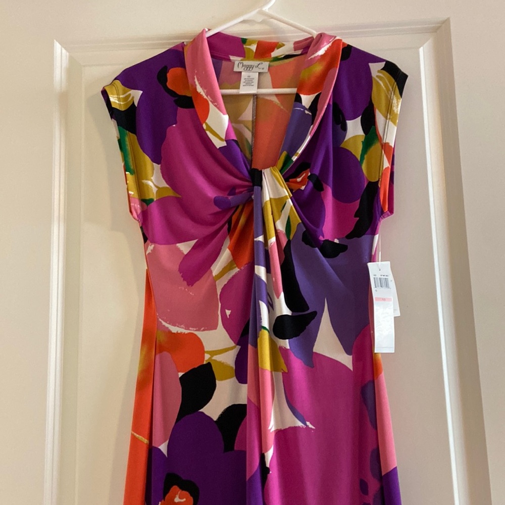 springtime floral midi dress